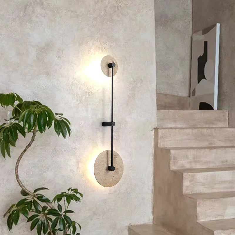 Afralia™ Natural Stone Round Wall Lamp Decor | LED Sconce for Bedrooms & Home Décor