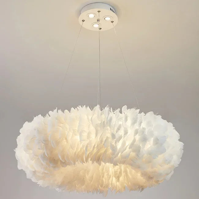 Afralia™ Nordic Feather Pendant Chandelier for Bedroom Kitchen Dining Room