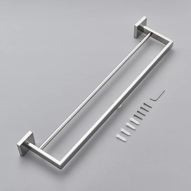Afralia™ Chrome Towel Rack Bar40cm: Wall Mounted Bathroom Cloth Holder, SUS304 Toilet Hardware