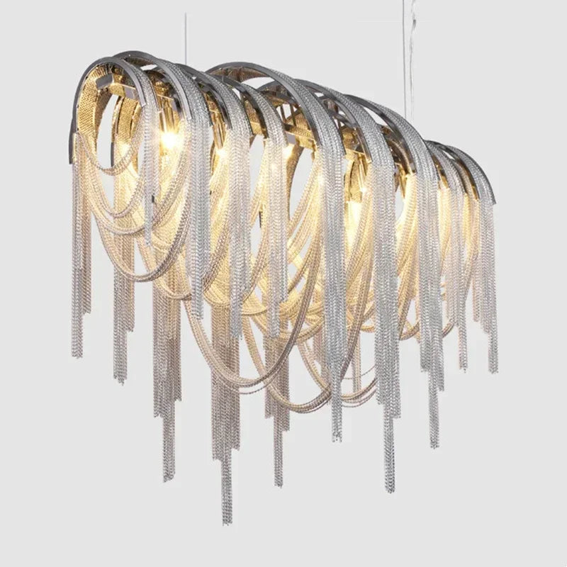 Afralia™ Modern Tassels LED Chandelier for Living Room Dining Bedroom Pendant Lights