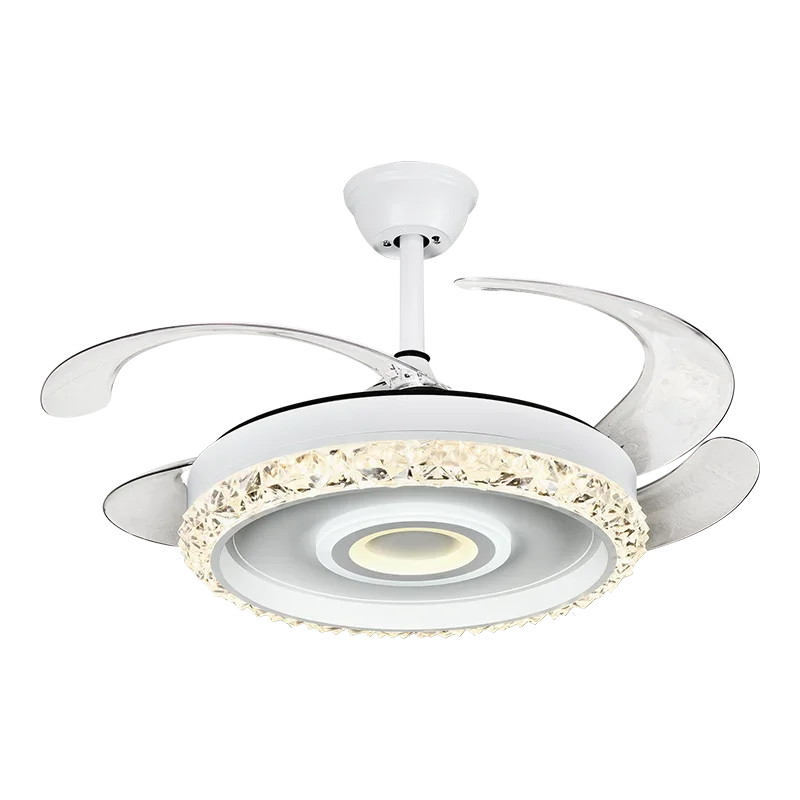 Afralia™ 42" Leaf Fan Chandelier Invisible Fan Lighting for Bedroom and Dining Room