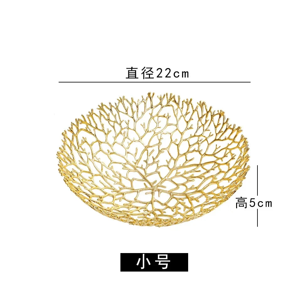 Afralia™ Coral Shapes Metal Tray: Stylish Home Decor Organization Container