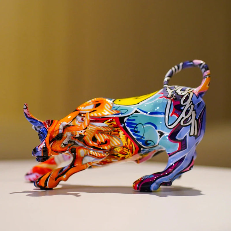 Afralia™ Wall Street Bull Sculpture | Modern Office Desk Decor and Home Accessories