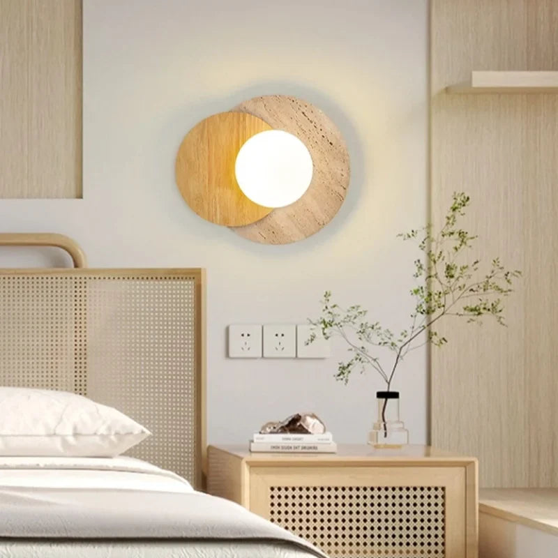 Afralia™ Vintage Wabi Sabi LED Wall Lamp with Pull Chain Switch for Living Room and Bathroom