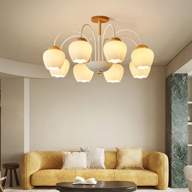 Afralia™ 2024 Modern Green White Chandelier Ceiling Hanging Lamp for Living Room Dining Bedroom