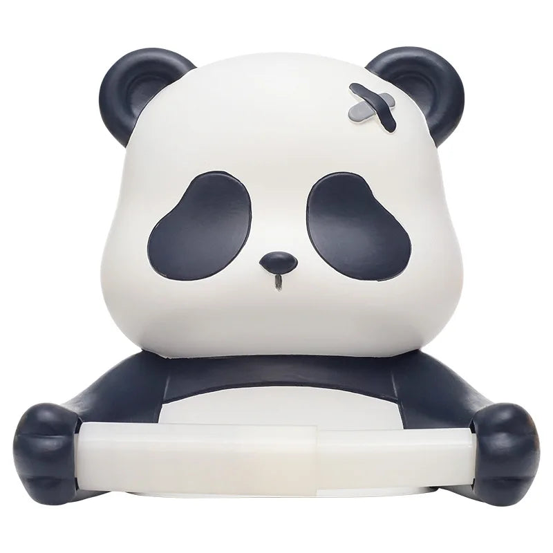Afralia™ Panda Toilet Paper Holder Wall-mounted Tissue Rack - Bathroom Roll Hanger Shelf