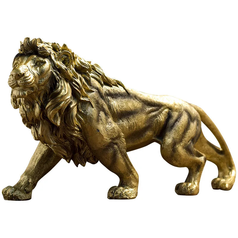 Afralia™ Lion Crown Statue: Abstract Animal Sculpture for Home Décor & Gifts