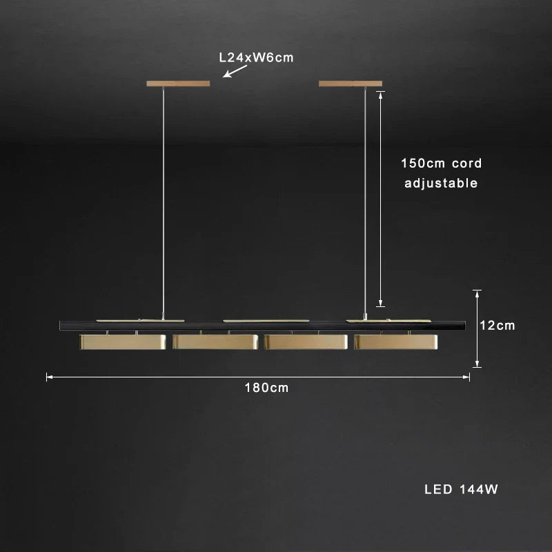 Afralia™ Brushed Gold Stainless Steel Long Pendant Lamp for Dining Room & Bar Decor