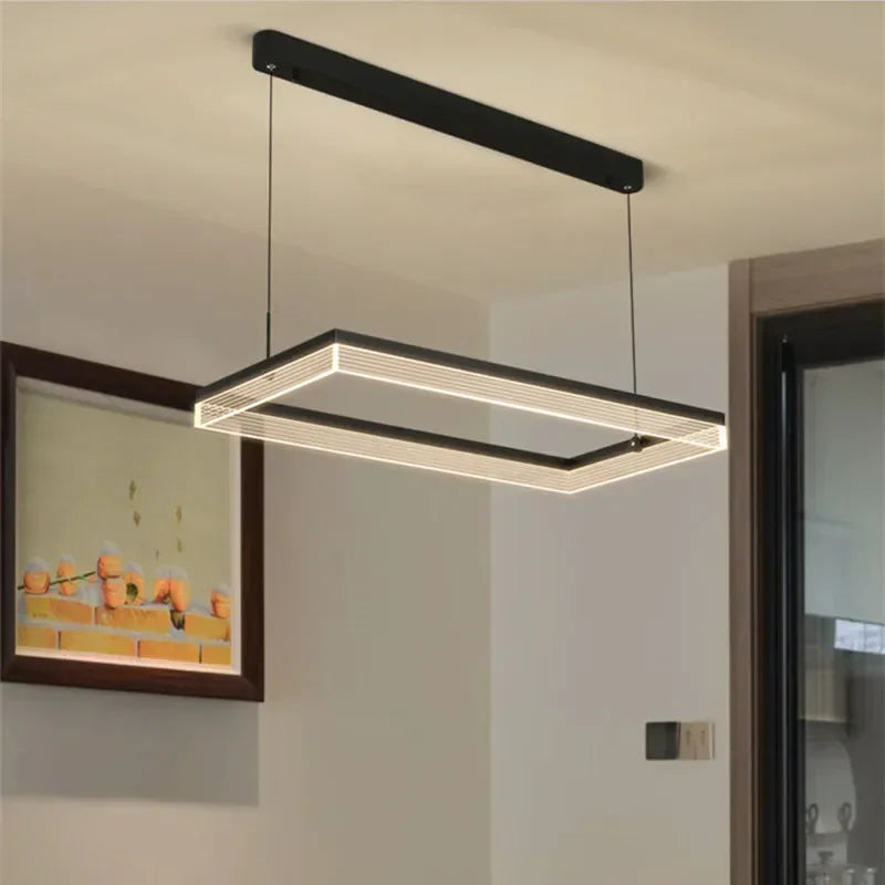 Afralia™ Minimalist Rectangle Acrylic LED Pendant Light - Nordic Design, Dimmable, Modern Hanging Lamp