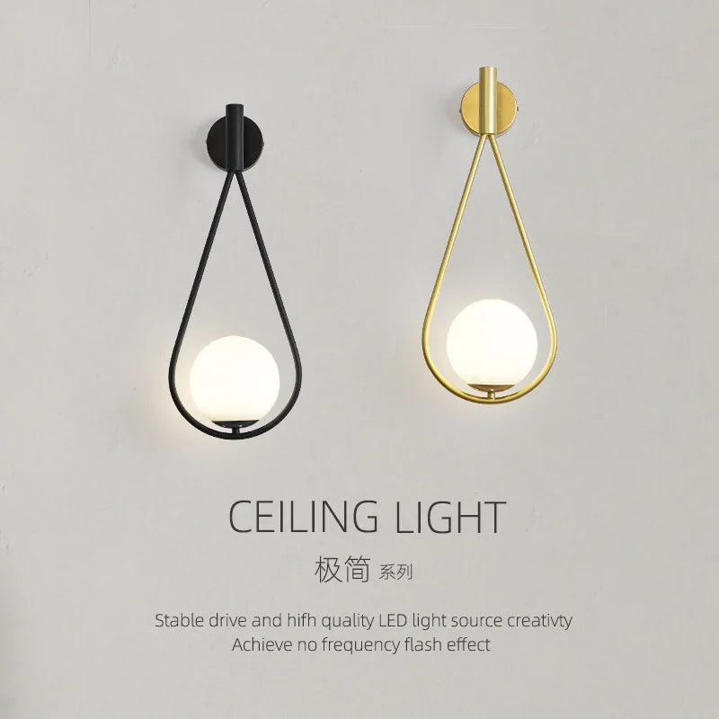 Afralia™ Nordic LED Wall Lamp for Living Room, Bedroom & Restaurant Decoration