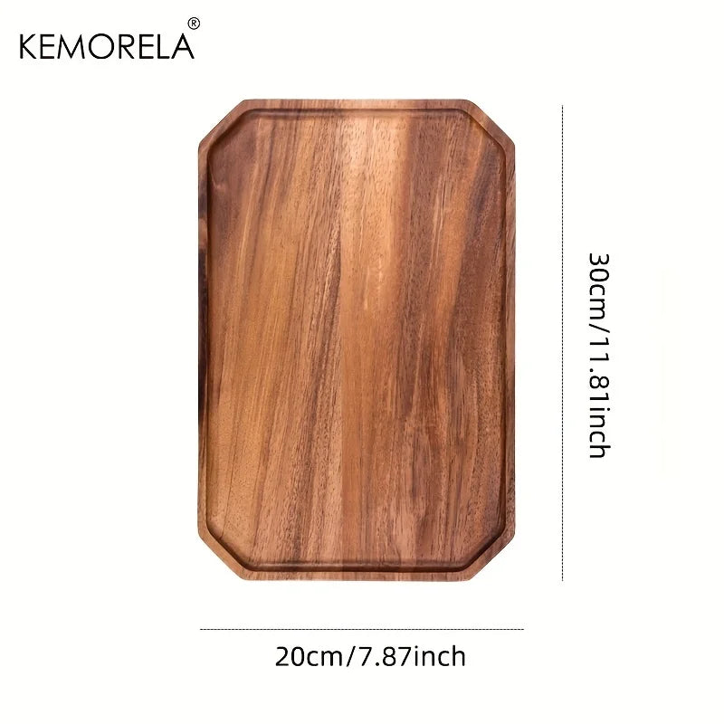Afralia™ Solid Wooden Octagon Serving Tray | Elegant Tray for Desserts and Fruits