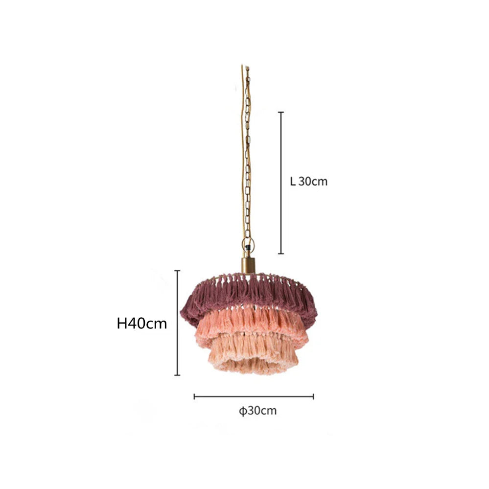 Afralia™ Fela Tassel Chandelier: Vintage Bohemian Woven Suspension Light for Designer Room