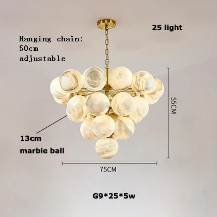 Afralia™ Pingpong G9 LED Chandelier Lighting for Living Room