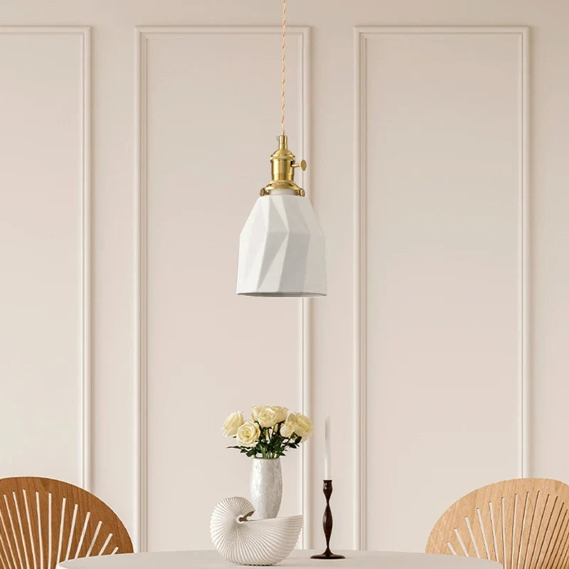 Afralia™ White Ceramic LED Pendant Lamp Modern Hanging Light Fixtures