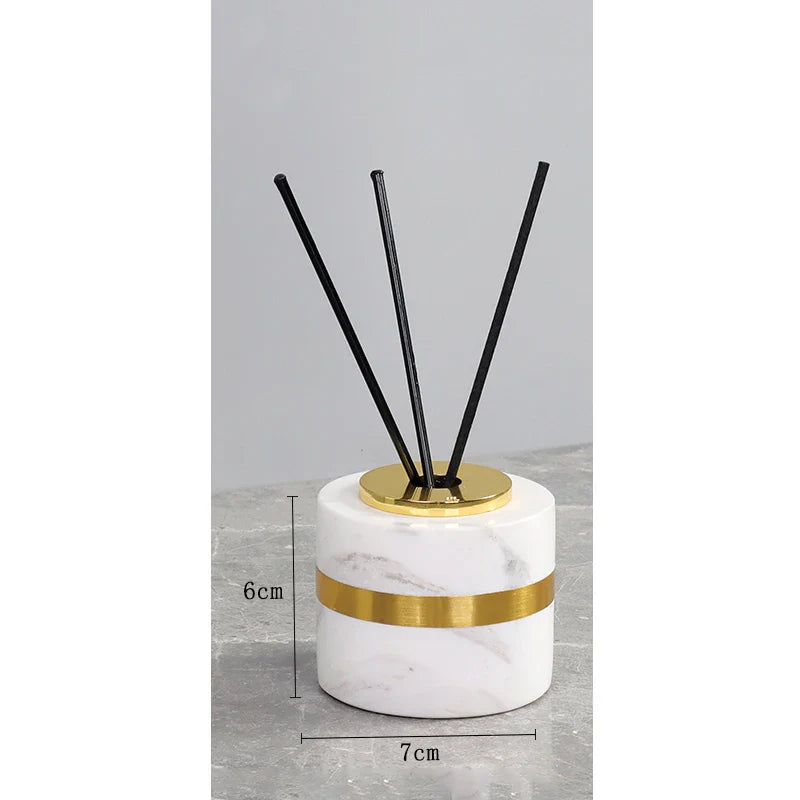 Afralia™ White Marble Gold Bathroom Set