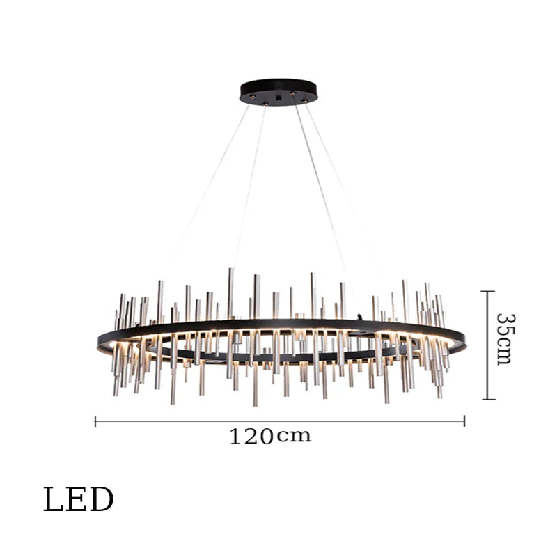 Afralia™ LED Stainless Steel Pendant Light Chandelier for Home Decor in Foyer, Living Room, Bedroom, Restaurant