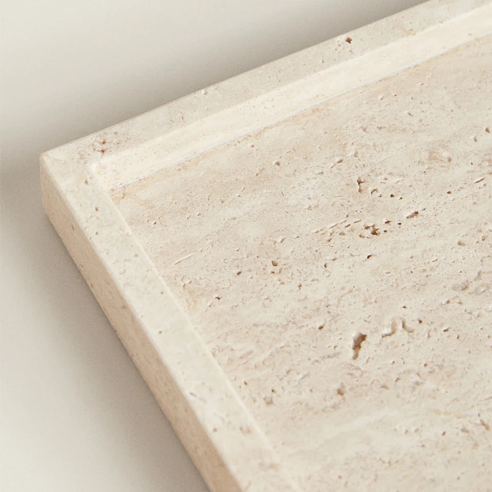 Afralia™ Marble Vanity Tray: Natural Stone for Bathroom, Kitchen - Soap, Perfume Organizer