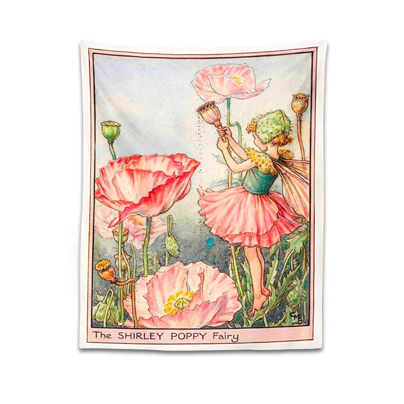 Afralia™ Psychedelic Flower Fairy Tapestry Wall Hanging - Bohemian Bedroom Decor