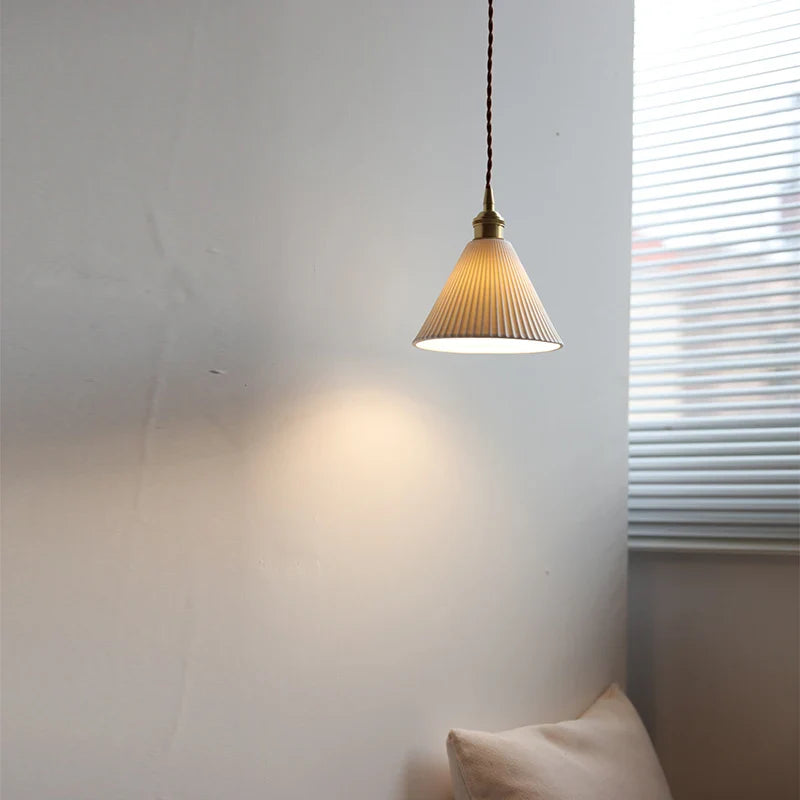 Afralia™ White Ceramic LED Pendant Light | Adjustable Nordic Modern Home Decor Hanging Lamp