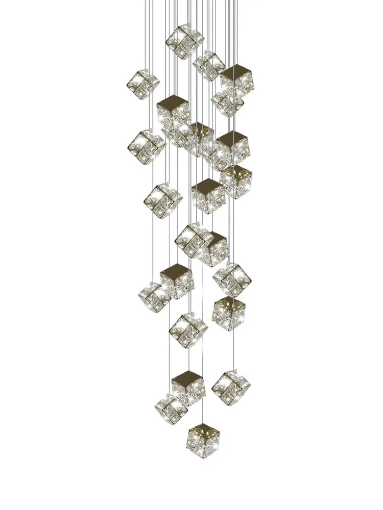 Afralia™ Crystal Modern Chandelier for Living Room Luxury Loft LED Lighting Staircase Chandelier