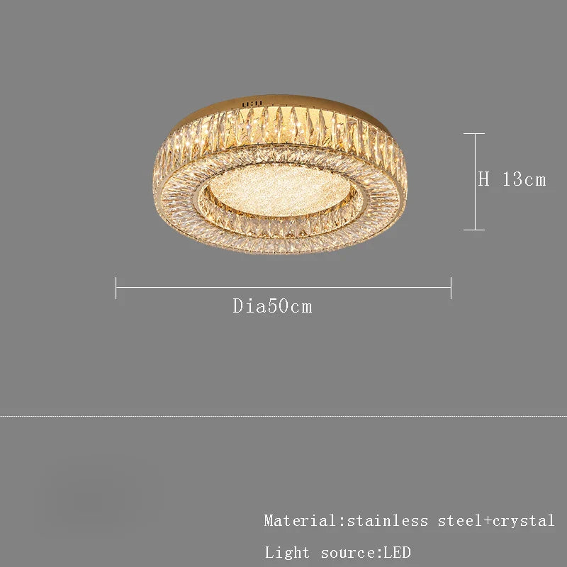 Afralia™ Luxury Crystal Ceiling Light Gold 2025