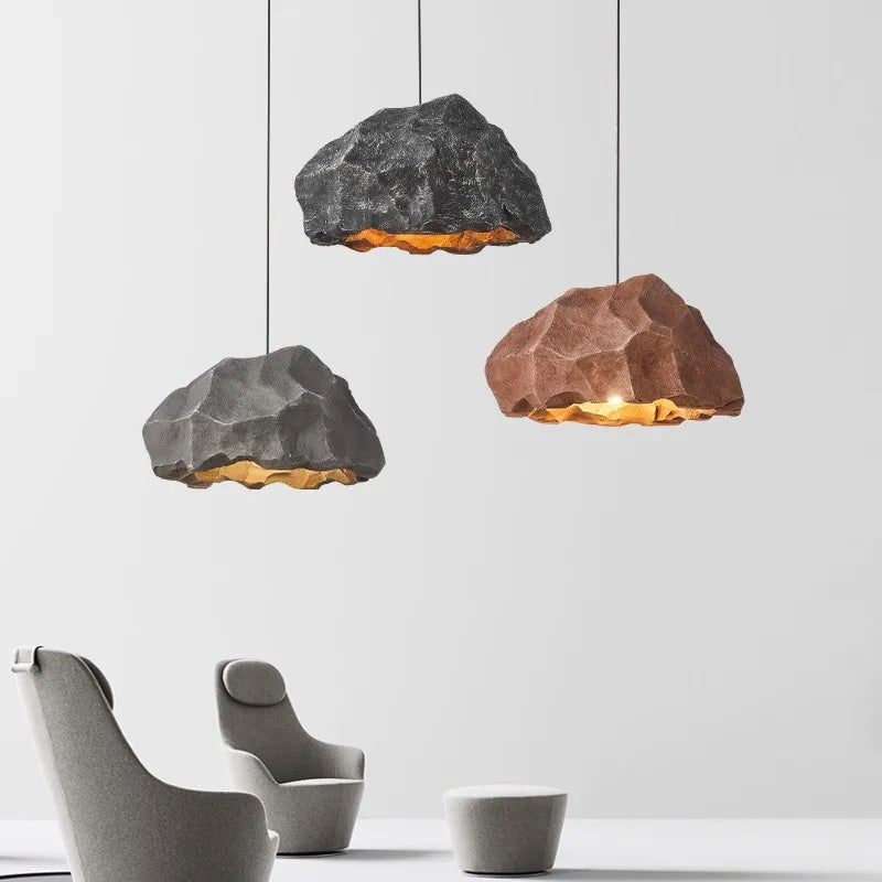 Afralia™ Wabi Sabi Rock Pendant Light for Modern Loft Dining Room