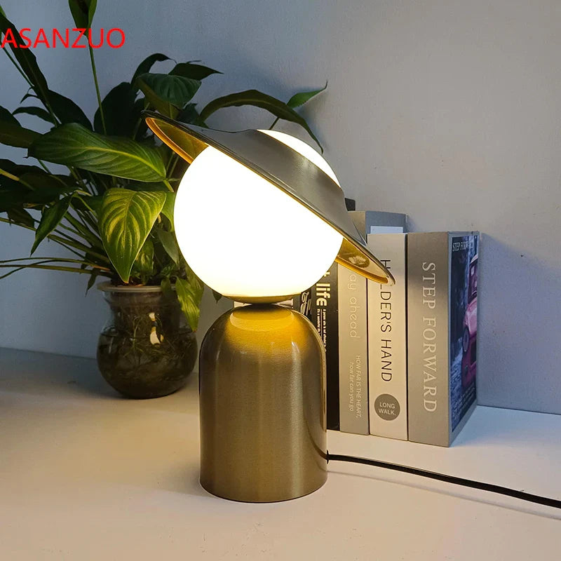 Afralia™ Nordic Glass Ball Table Lamp for Modern Living Room Decor