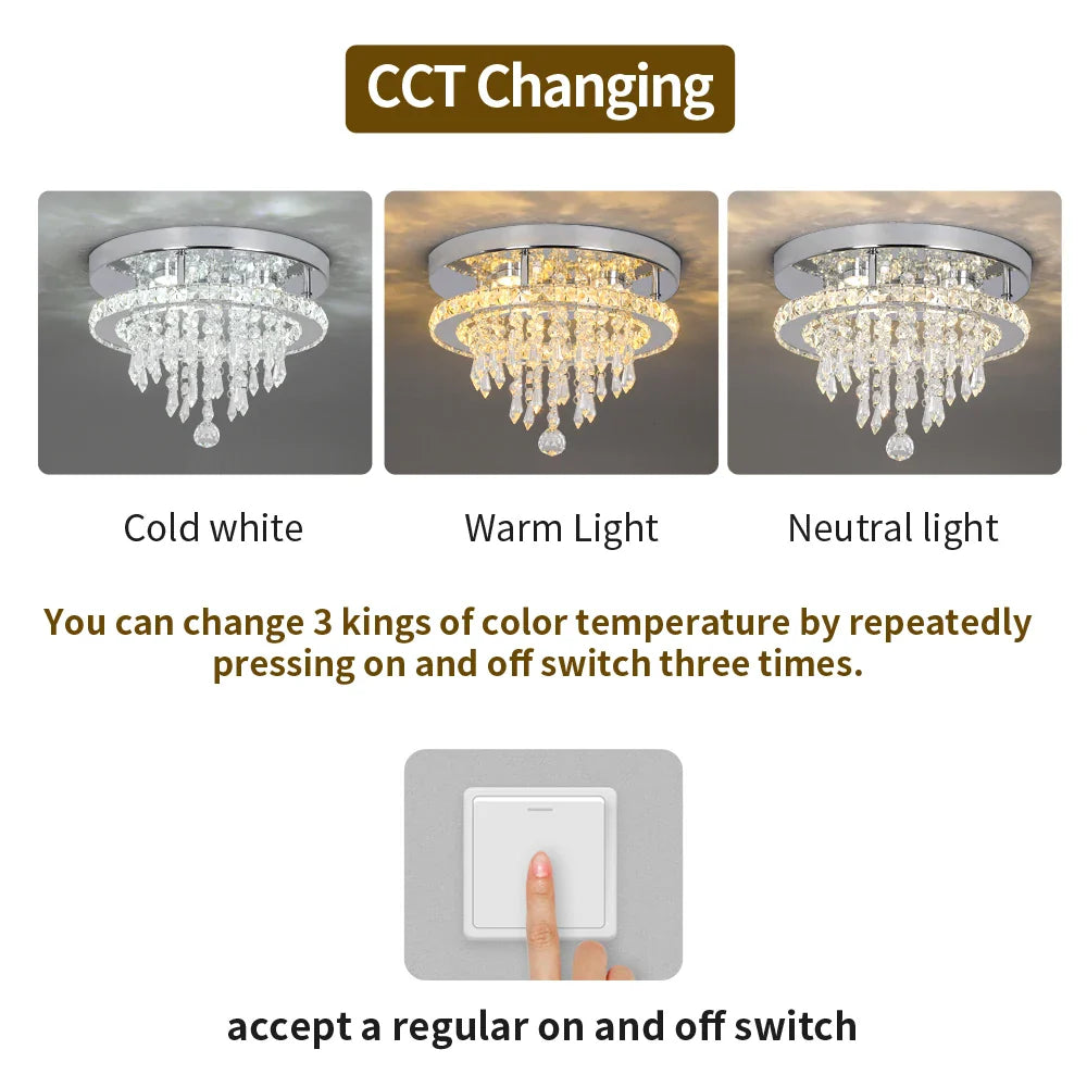 Afralia™ Crystal Ceiling Chandelier: Modern LED Round Pendant Lamp for Luxury Home Decor