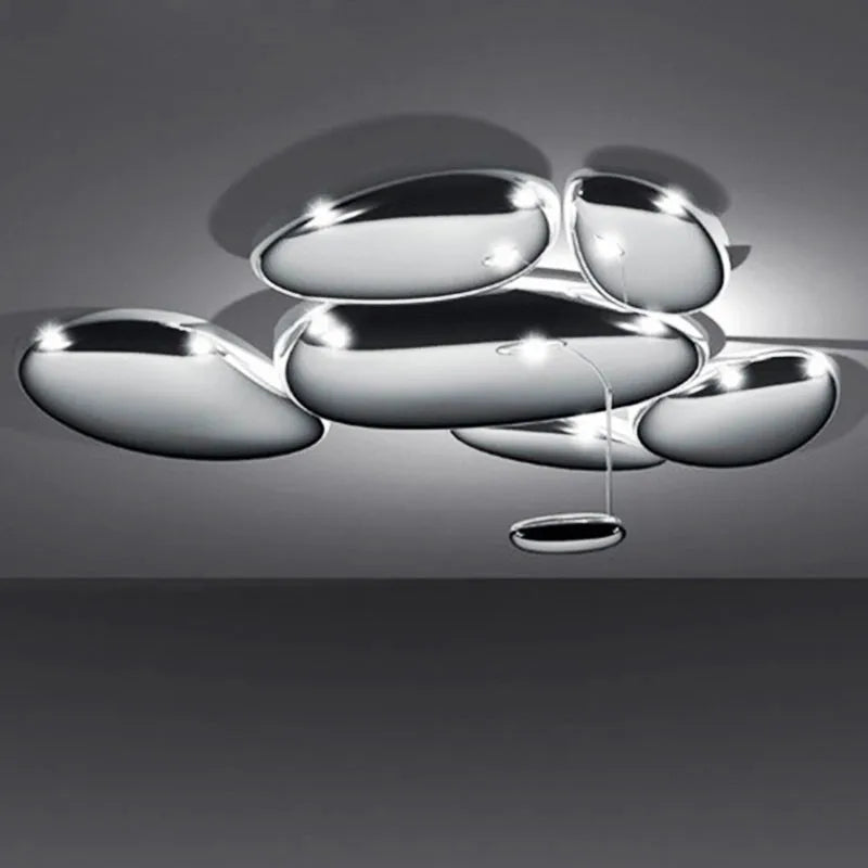 Afralia™ Modern Silver LED Ceiling Chandeliers Luxury Indoor Lighting Fixture