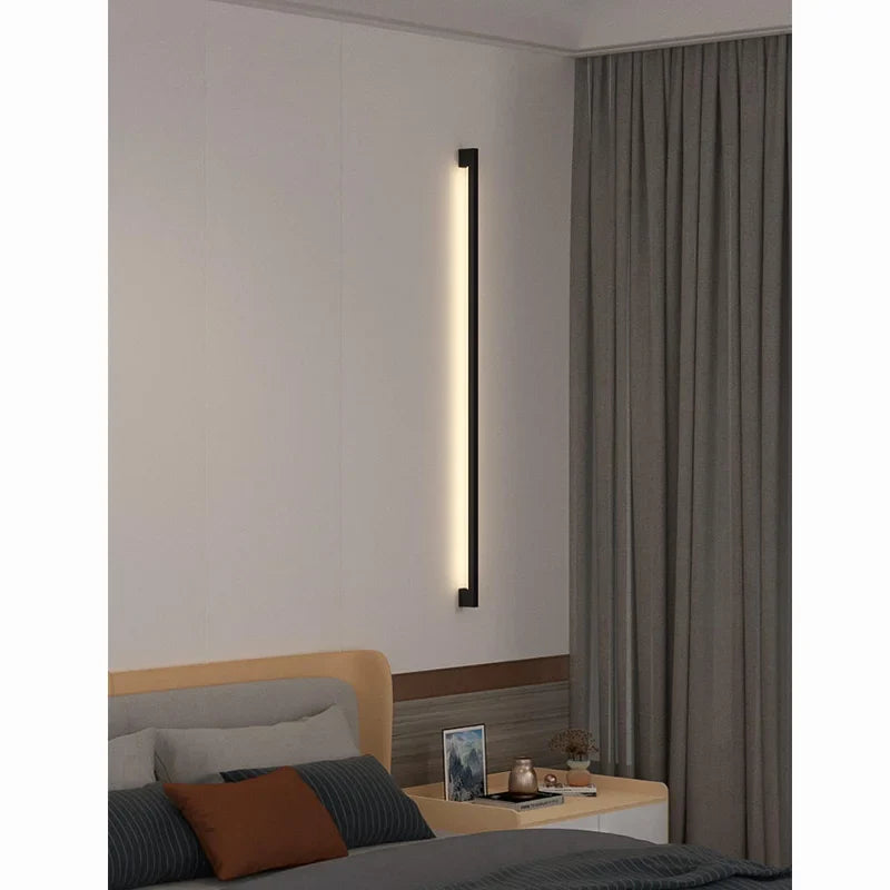 Afralia™ Modern Black Bar Shape Wall Lamp for Corridor, Bedroom, Living Room