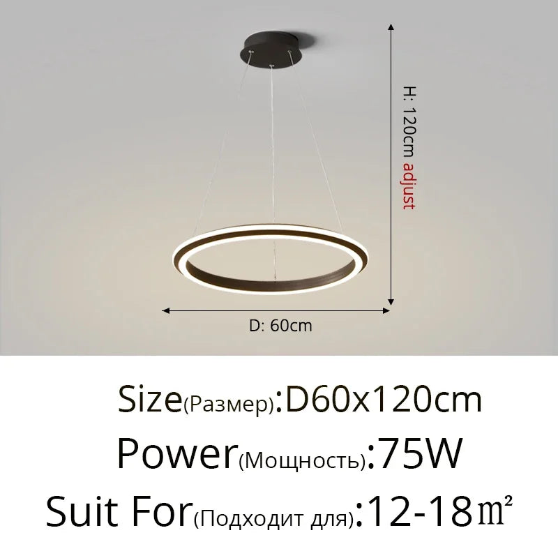 Afralia™ Modern Minimalism LED Pendant Lamp for Bedroom Foyer Kitchen, Dimmable Remote Control