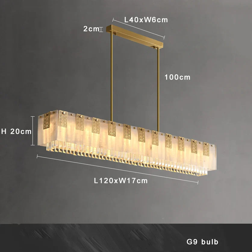 Afralia™ Classic Marble Crystal Chandelier: Luxury Brass Alabaster Light Fixture for Elegant Décor