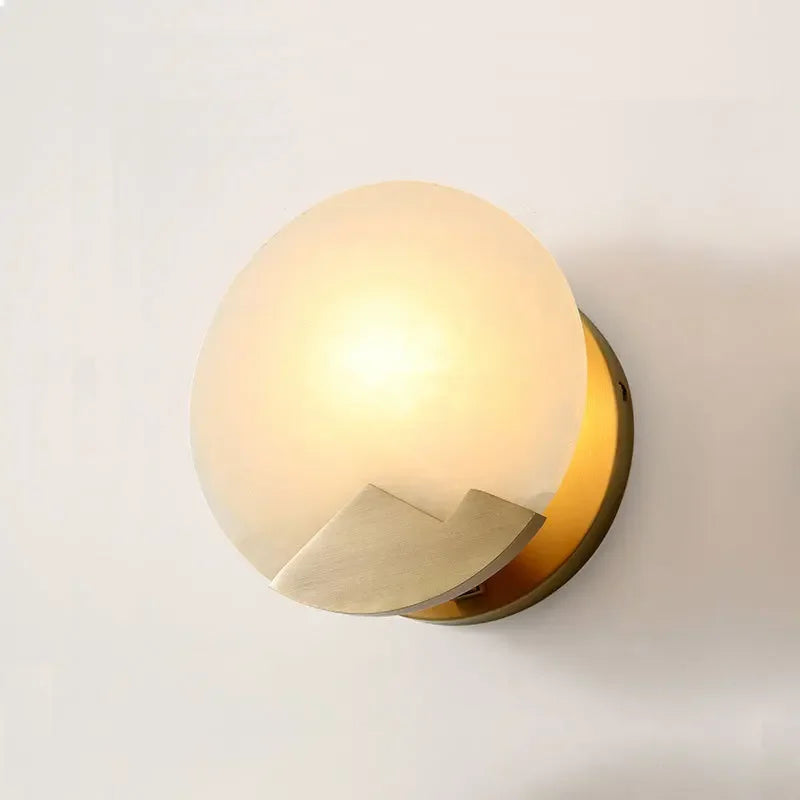Afralia™ Nordic Copper Marble Wall Lamp: Minimalist, Creative, and Elegant for Bedroom, Living Room