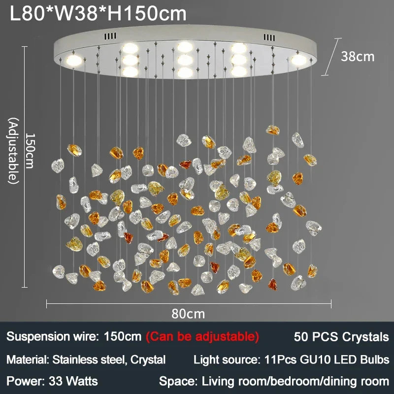 Afralia™ LED Crystal Chandelier: Designer Art Luxury Lighting for Living Room, Kitchen & Restaurant