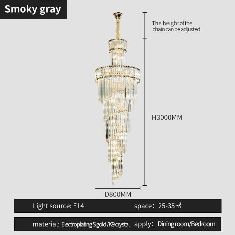 Afralia™ Crystal Spiral Chandelier Duplex for Modern Spaces