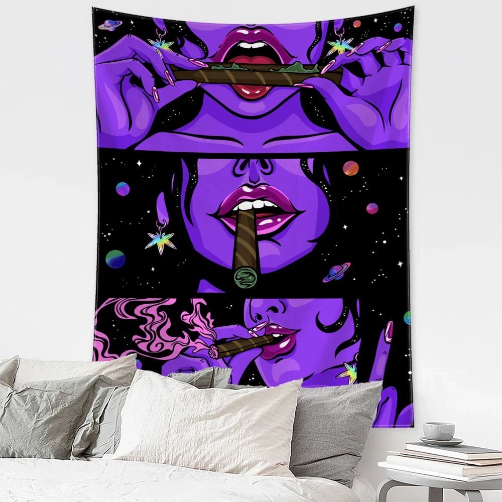 Afralia™ Psychedelic Witchcraft Tapestry Wall Hanging for Cool Hippie Room Decor