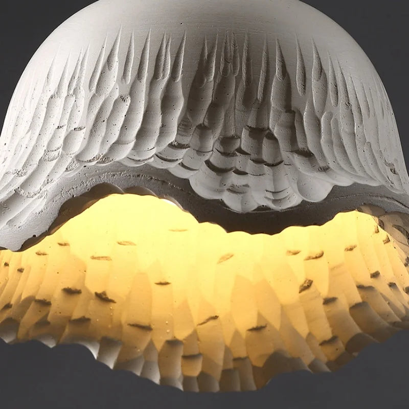 Afralia™ Nodric LED Pendant Lamp Cement & Wood Hanging Light