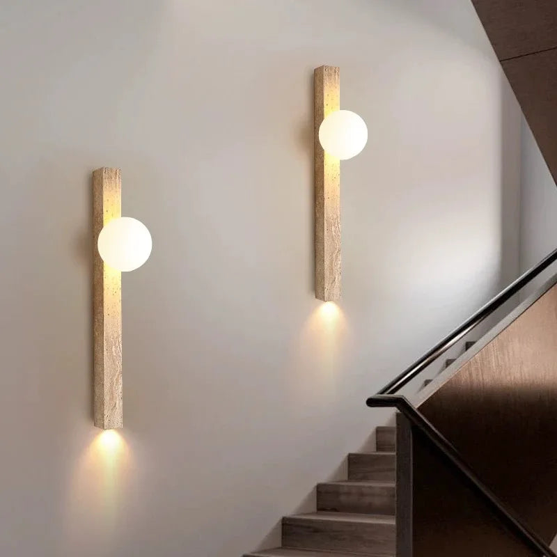 Afralia™ Travertine Wall Lamp Sconce Light for Home Decor & Ambiance