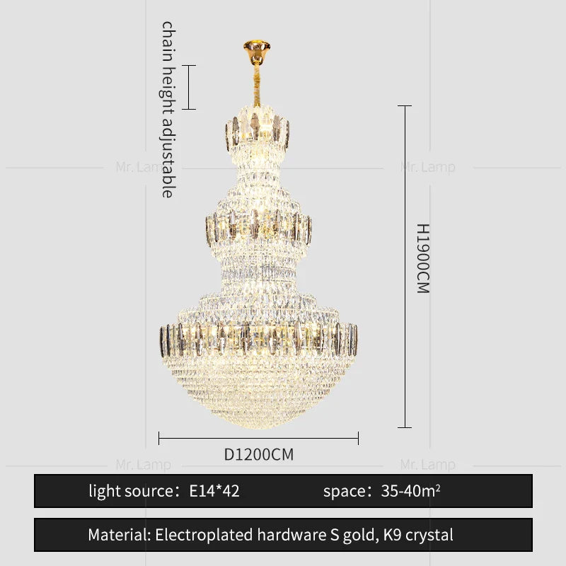 Afralia™ Crystal Chandelier: Postmodern Light Luxury for Hotel Lobby, Villa, and Duplex Floors