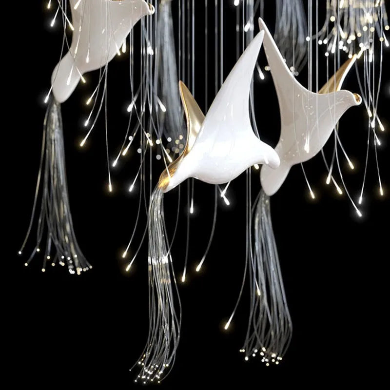 Afralia™ Modern Glass Ceiling Chandelier for Living Room, Hotel, Villa, and Duplex Building