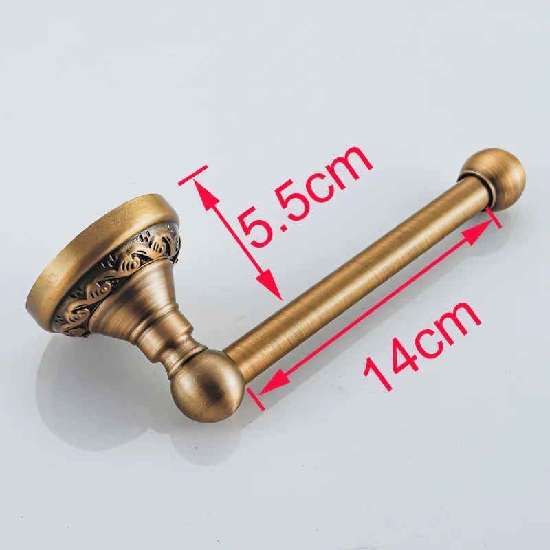 Afralia™ Antique Brass Wall Mounted Toilet Paper Holder Vintage Bathroom Accessories