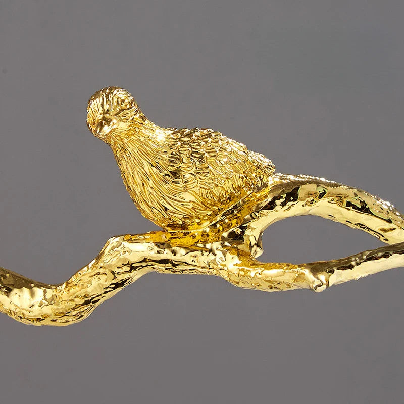 Afralia™ Metal Alloy Tree Bird Decorative Figurines Home Decor