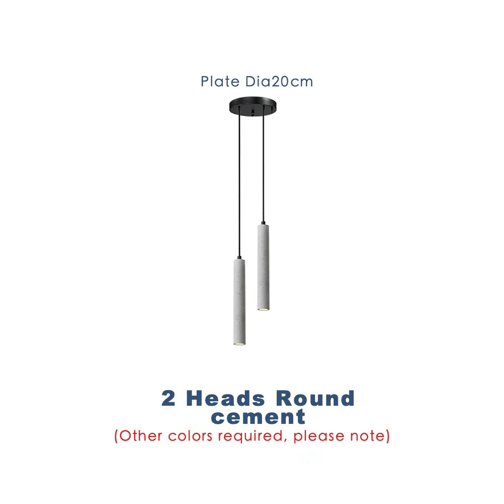 Afralia™ Concrete Tube Pendant Light Chandelier