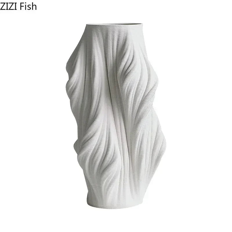Afralia™ Ceramic Vase with Artificial Flowers for Desk Decoration and Room Aesthetics