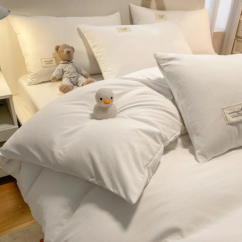 Afralia™ Cozy Plaid Duvet Cover | Simple Nordic Comforter Cover | Non-Fading Washed Cotton Bedding