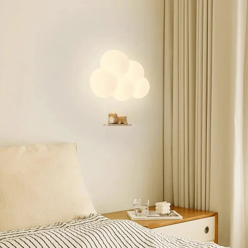 Afralia™ Kids Room LED Animal Wall Lamps - Monkey Rabbit Cloud Design