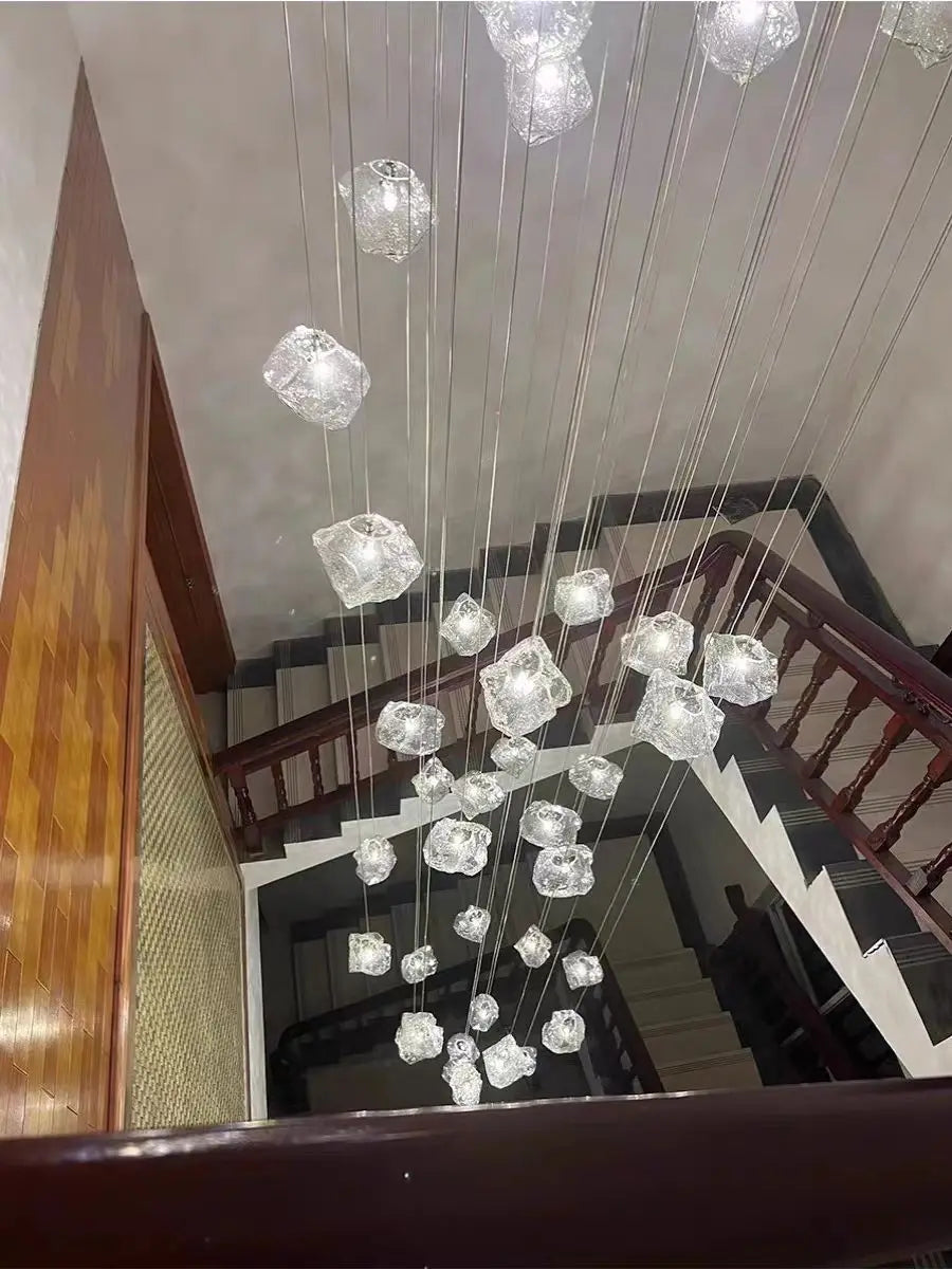 Afralia™ Cube Chandelier Pendant Lights for Restaurant Loft Stairwell Bedroom Art Décor