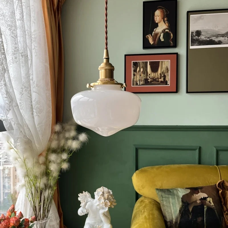 Afralia™ Glass LED Pendant Lamp: Nordic Minimalism for Bedroom, Living Room, Kitchen & More