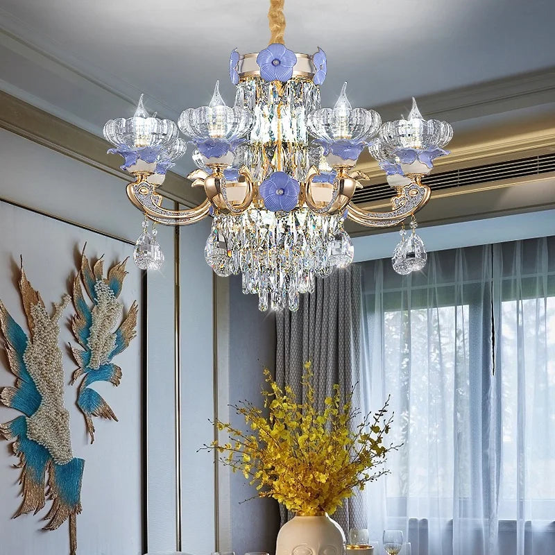 Afralia™ Crystal Candle Chandelier for Living Room, Bedroom, and Dining Room