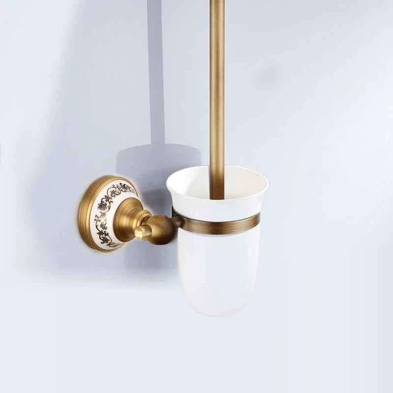 Afralia™ Porcelain Brass Bathroom Accessories Sets